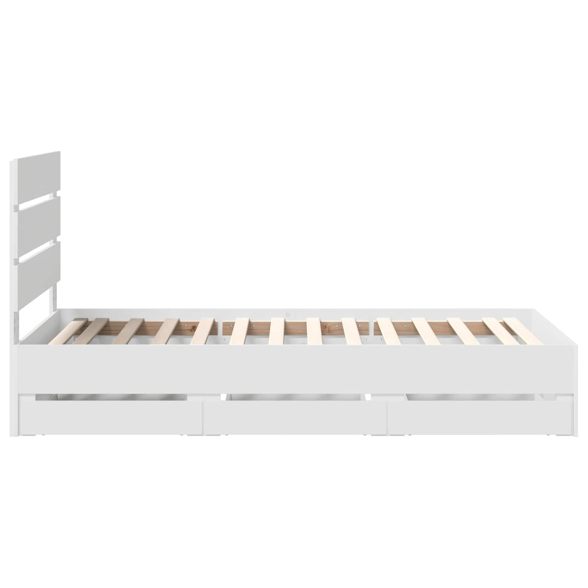Bed Frame with Drawer White 100 x 200 cm Engineer Wood