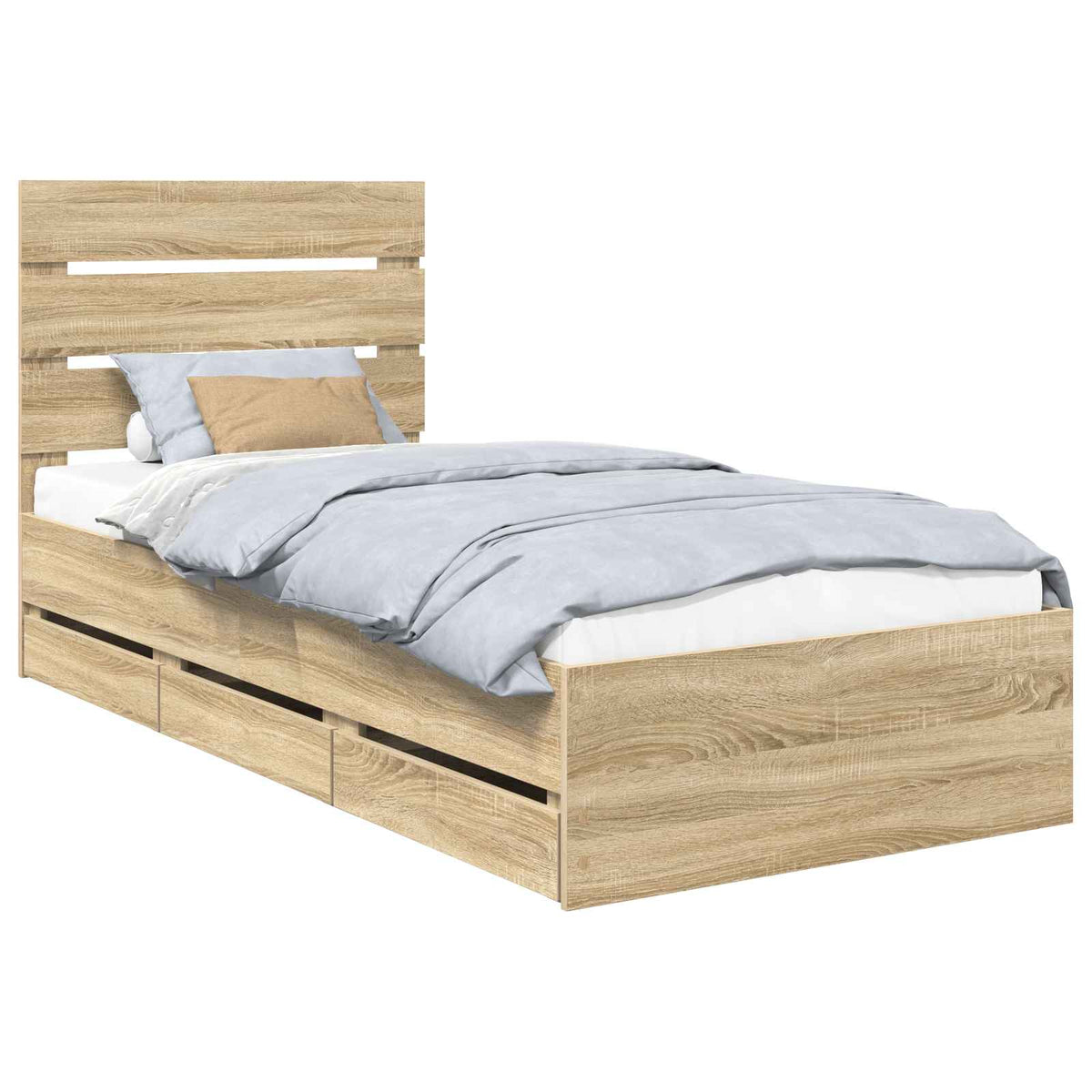 Bed Frame with Drawer Sonoma Oak 100 x 200 cm Engineer Wood