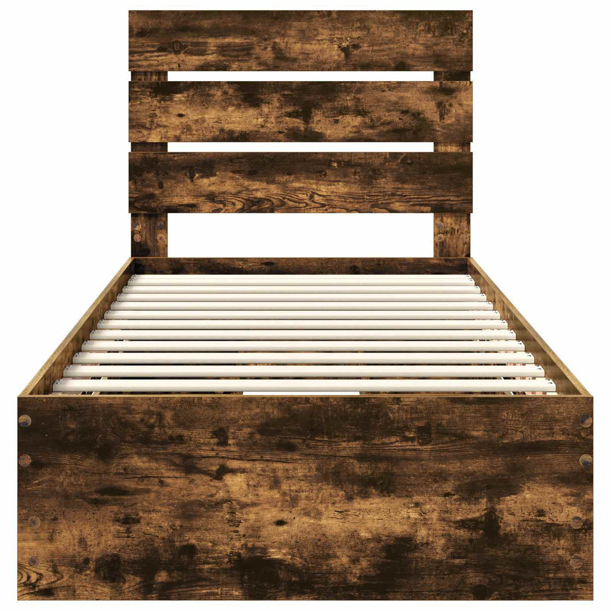 Bed Frame with Drawer Smoked Oak 90 x 200 cm Engineer Wood