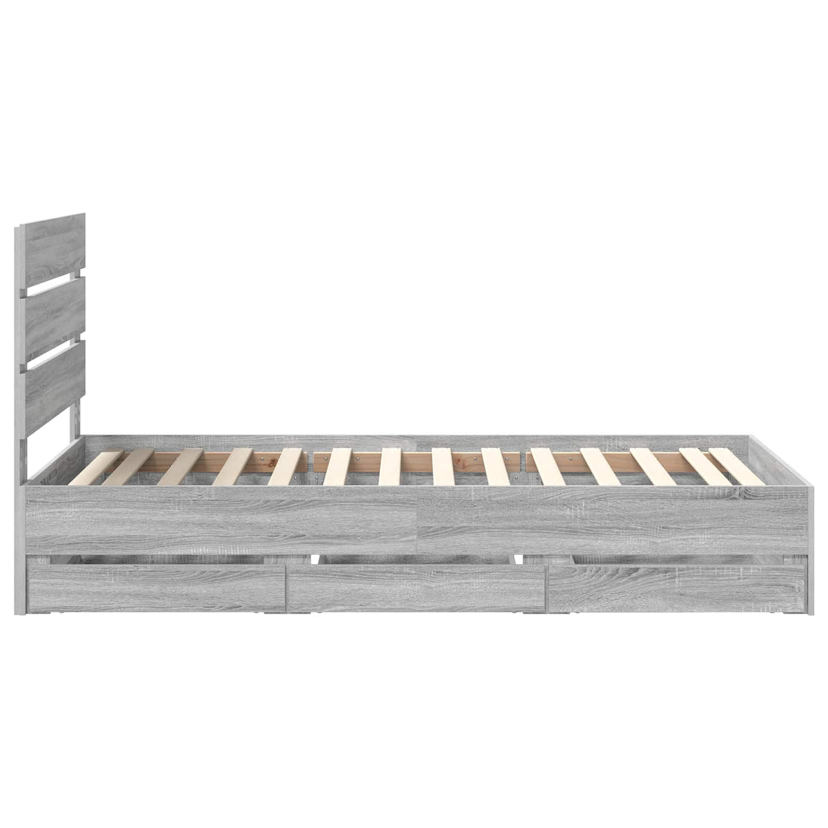 Bed Frame with Drawer Grey Sonoma 90 x 200 cm Engineer Wood