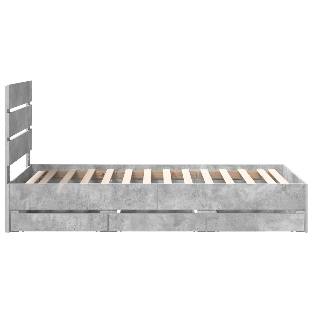 Bed Frame with Drawer Concrete Grey 90 x 190 cm Engineer Wood