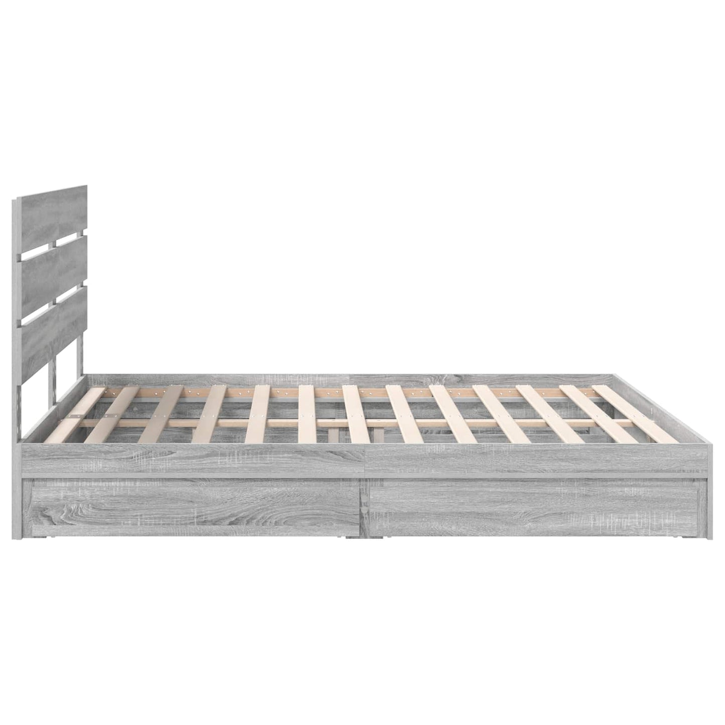Storage Bed Grey Sonoma 200 x 200 cm Engineered Wood