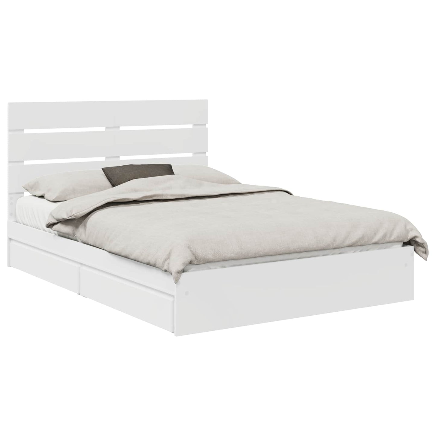 Storage Bed with Headboard White 160 x 200 cm Engineered Wood