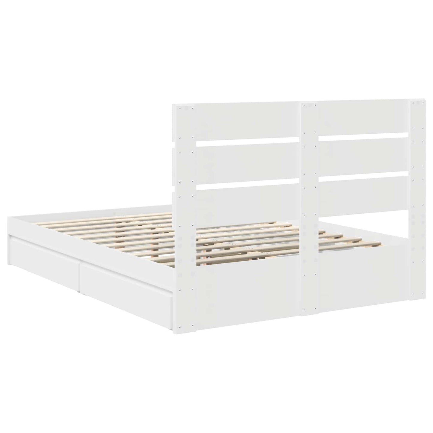 Storage Bed with Headboard White 160 x 200 cm Engineered Wood