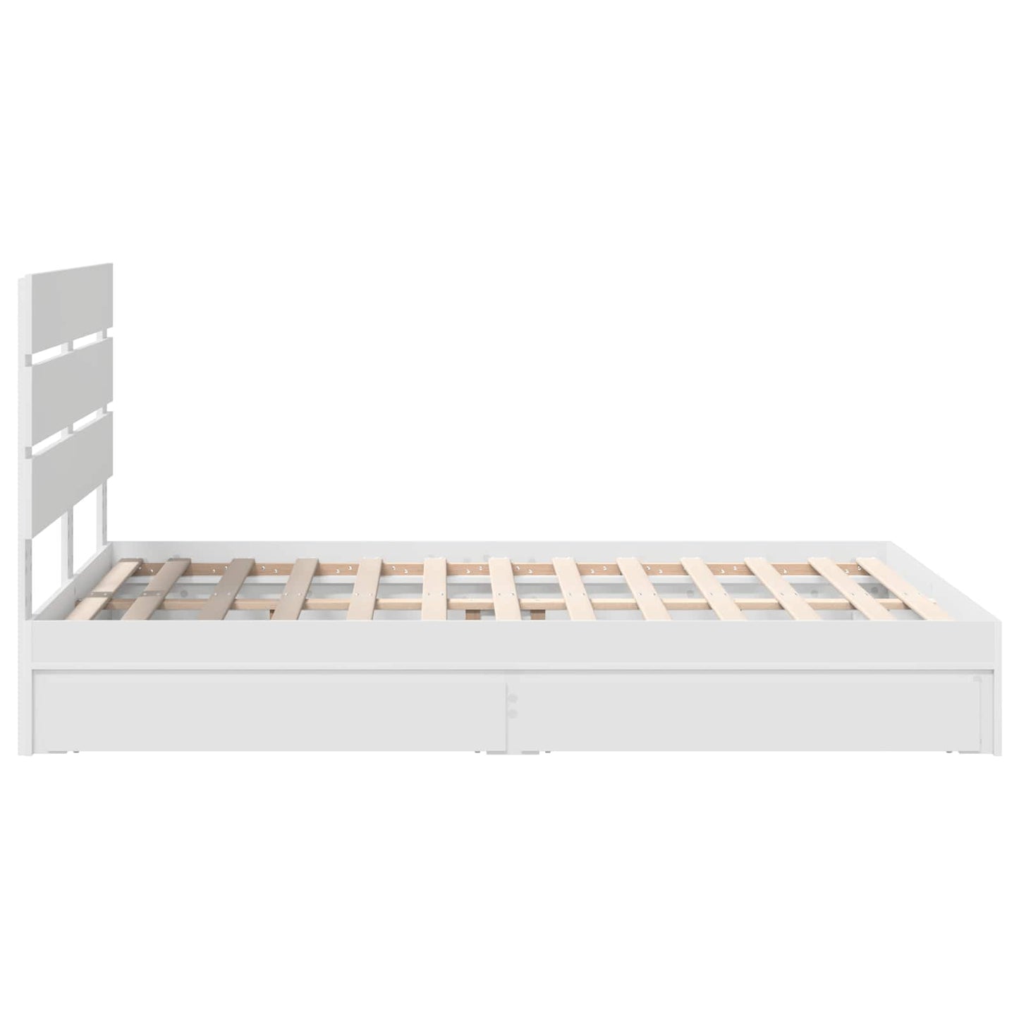 Storage Bed with Headboard White 160 x 200 cm Engineered Wood