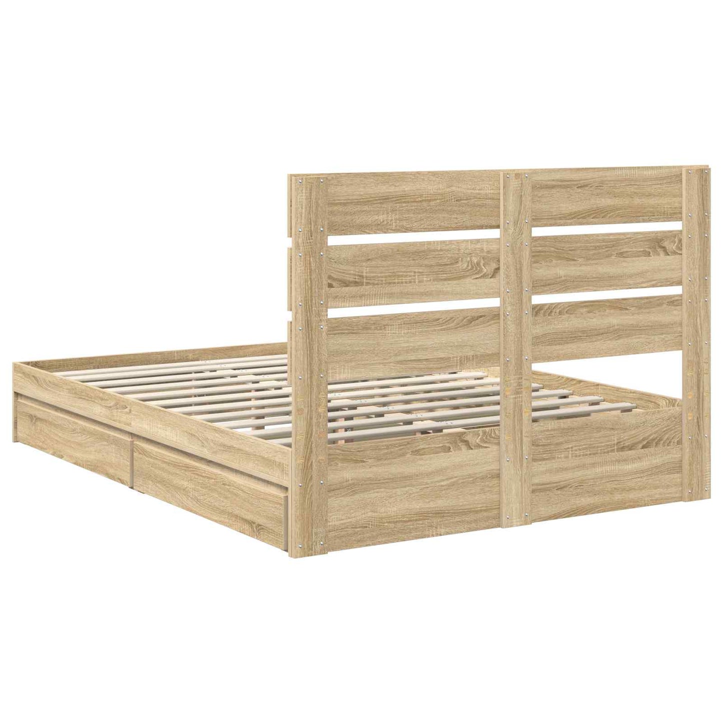 Storage Bed with Drawer Sonoma Oak 160 x 200 cm Engineered Wood
