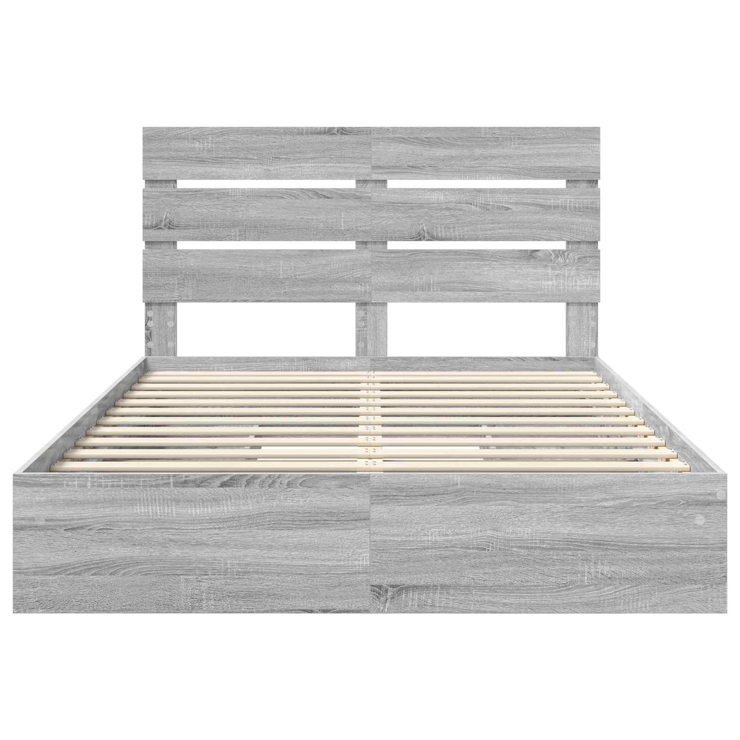 Storage Bed Grey Sonoma 160 x 200 cm Engineered Wood