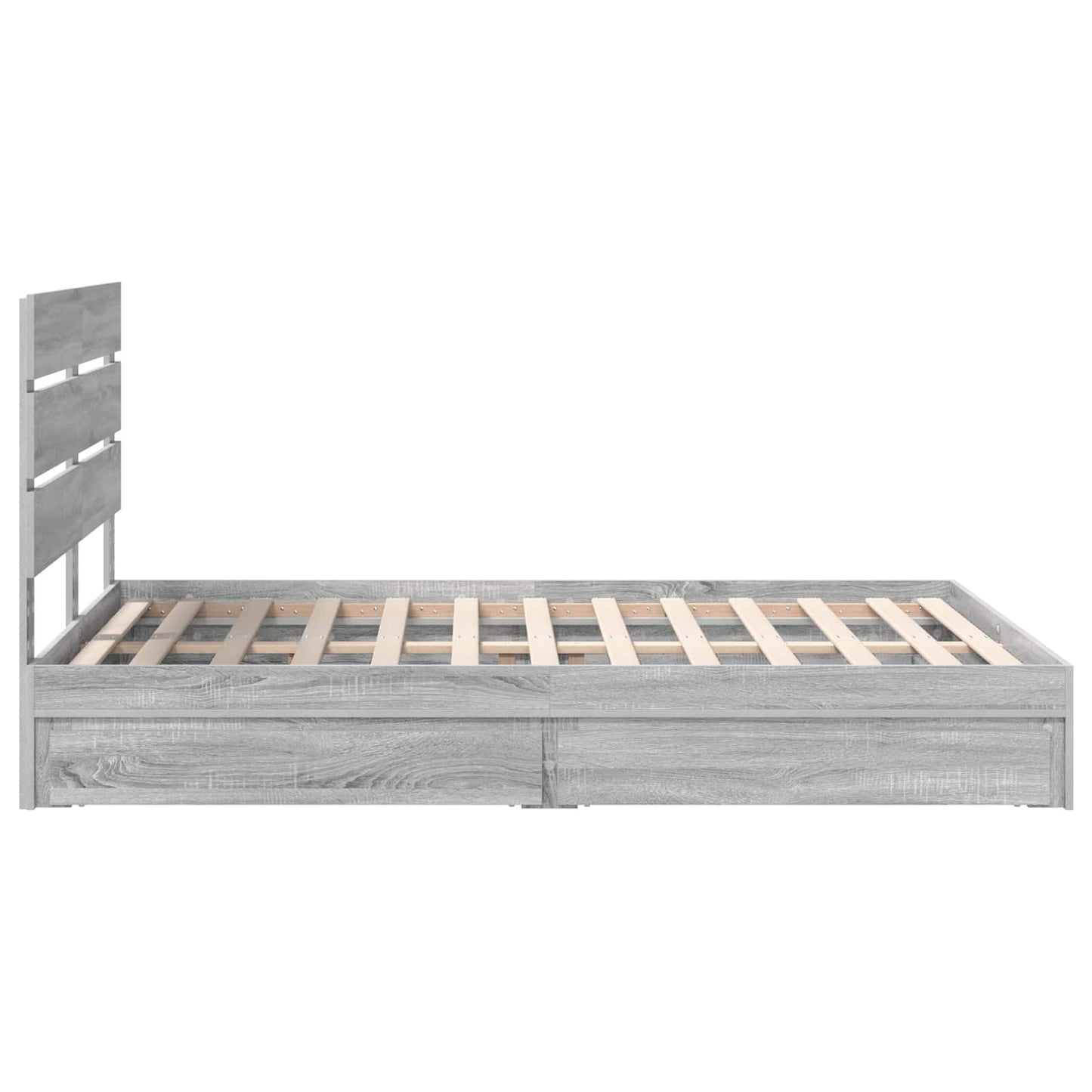 Storage Bed Grey Sonoma 160 x 200 cm Engineered Wood