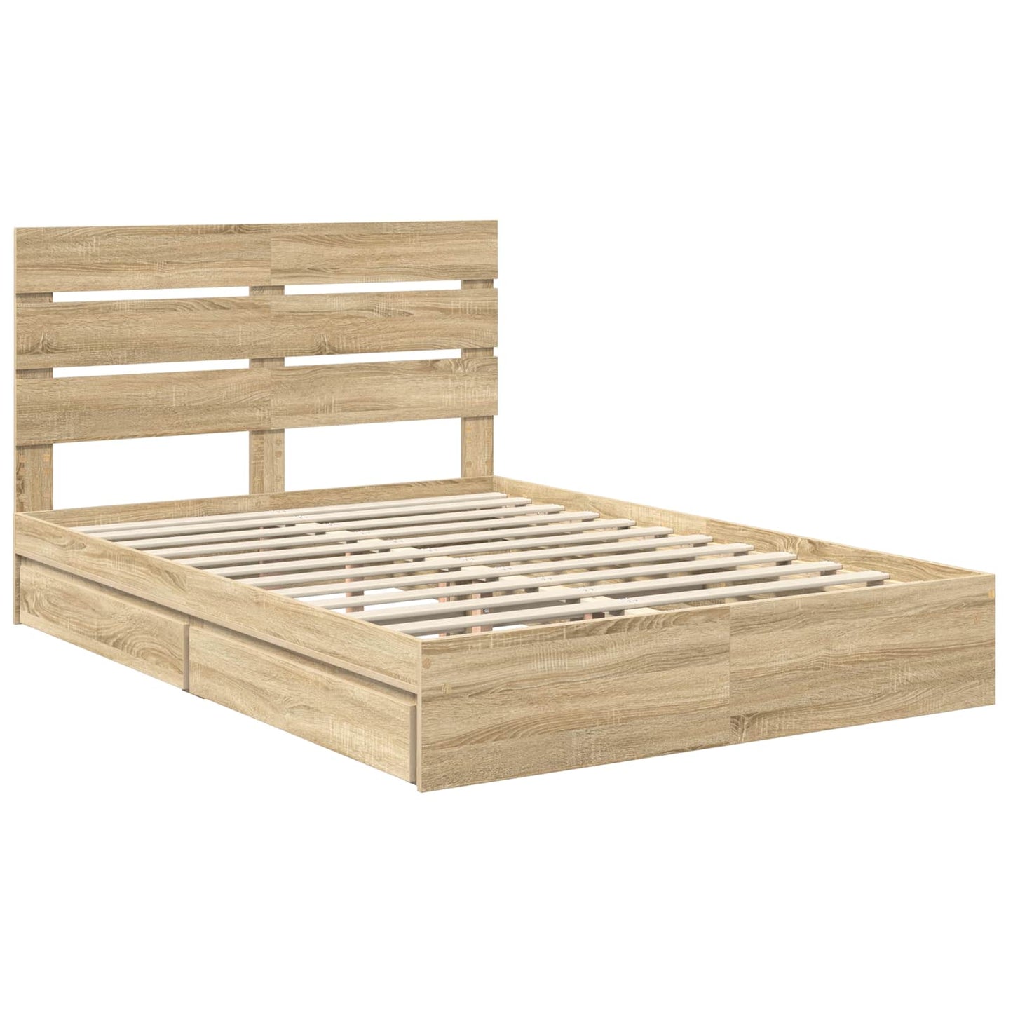 Storage Bed with Drawer Sonoma Oak 140 x 200 cm Engineered Wood