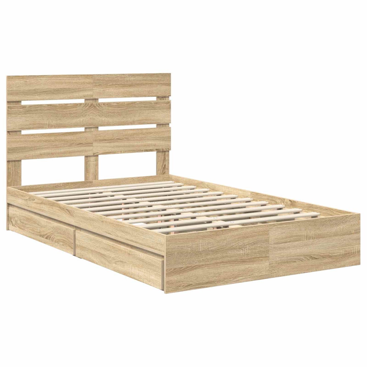 Storage Bed with Drawer Sonoma Oak 120 x 200 cm Engineered Wood
