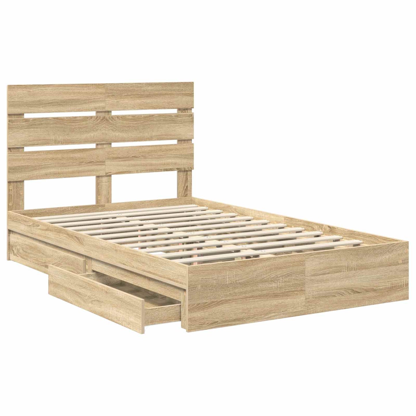 Storage Bed with Drawer Sonoma Oak 120 x 200 cm Engineered Wood
