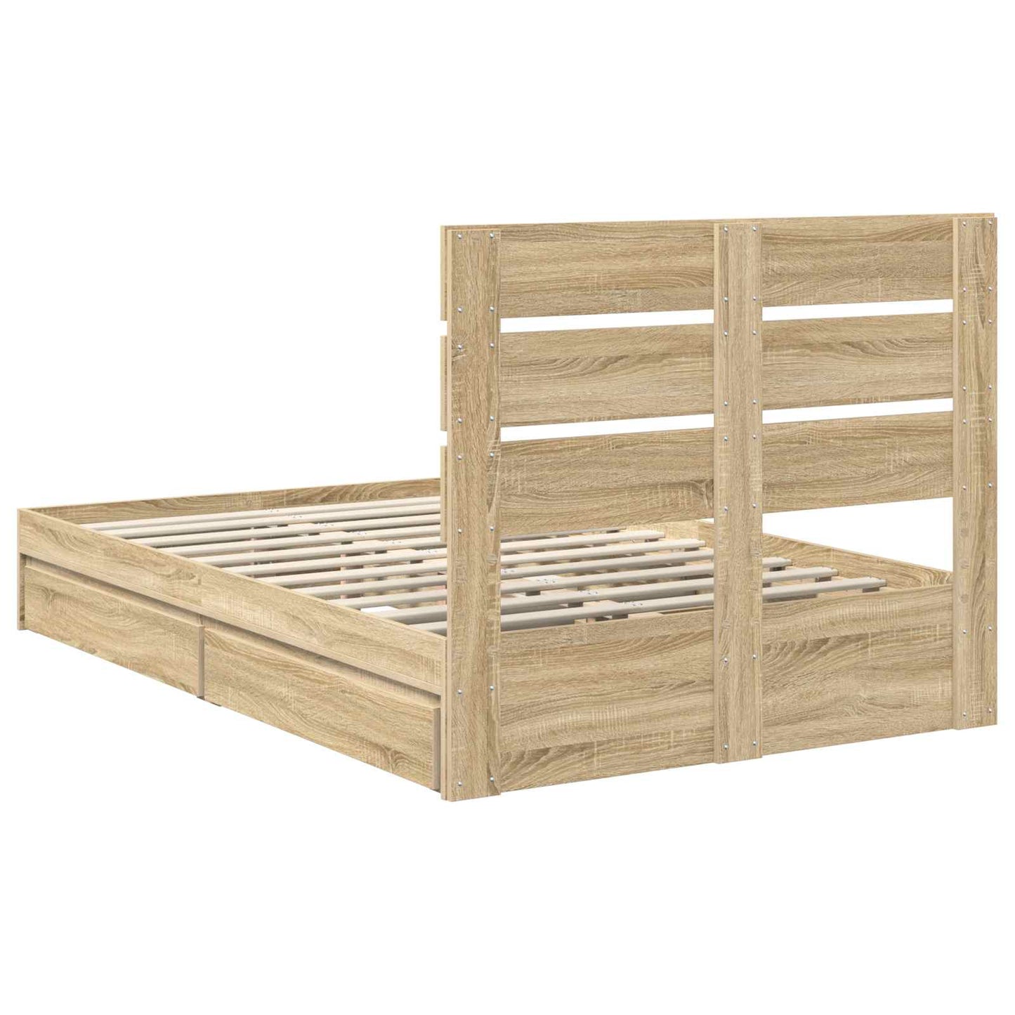 Storage Bed with Drawer Sonoma Oak 120 x 200 cm Engineered Wood