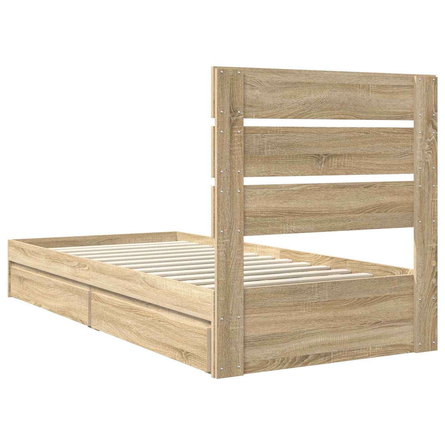 Storage Bed with Drawer Sonoma Oak 100 x 200 cm Engineered Wood
