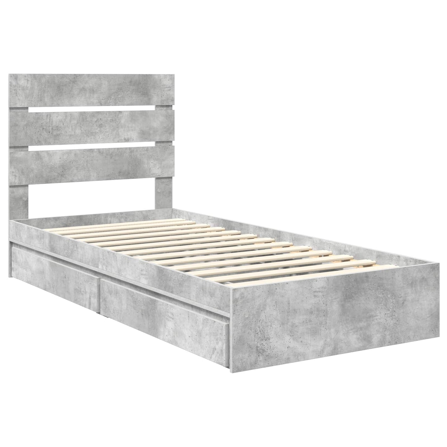 Storage Bed Concrete Grey 100 x 200 cm Engineered Wood