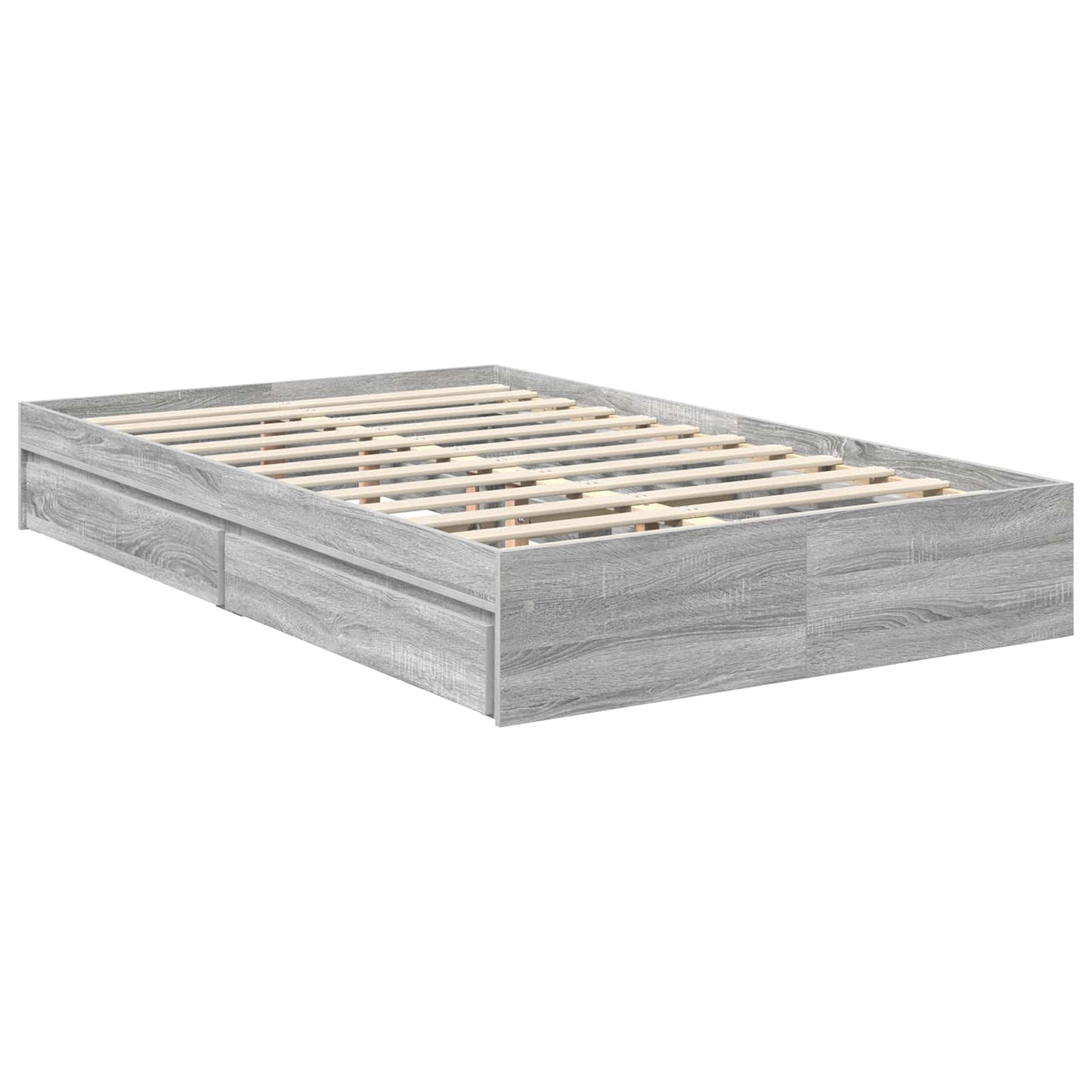 Storage Bed Grey Sonoma 100 x 200 cm Engineered Wood