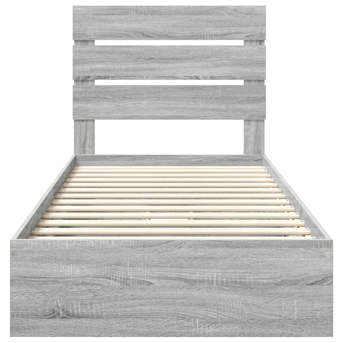 Storage Bed Grey Sonoma 100 x 200 cm Engineered Wood