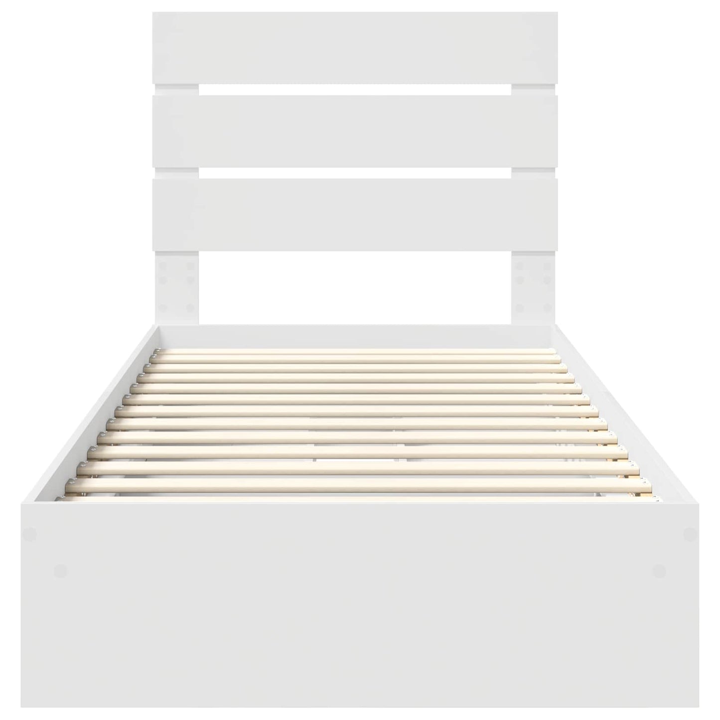 Storage Bed with Headboard White 90 x 200 cm Engineered Wood