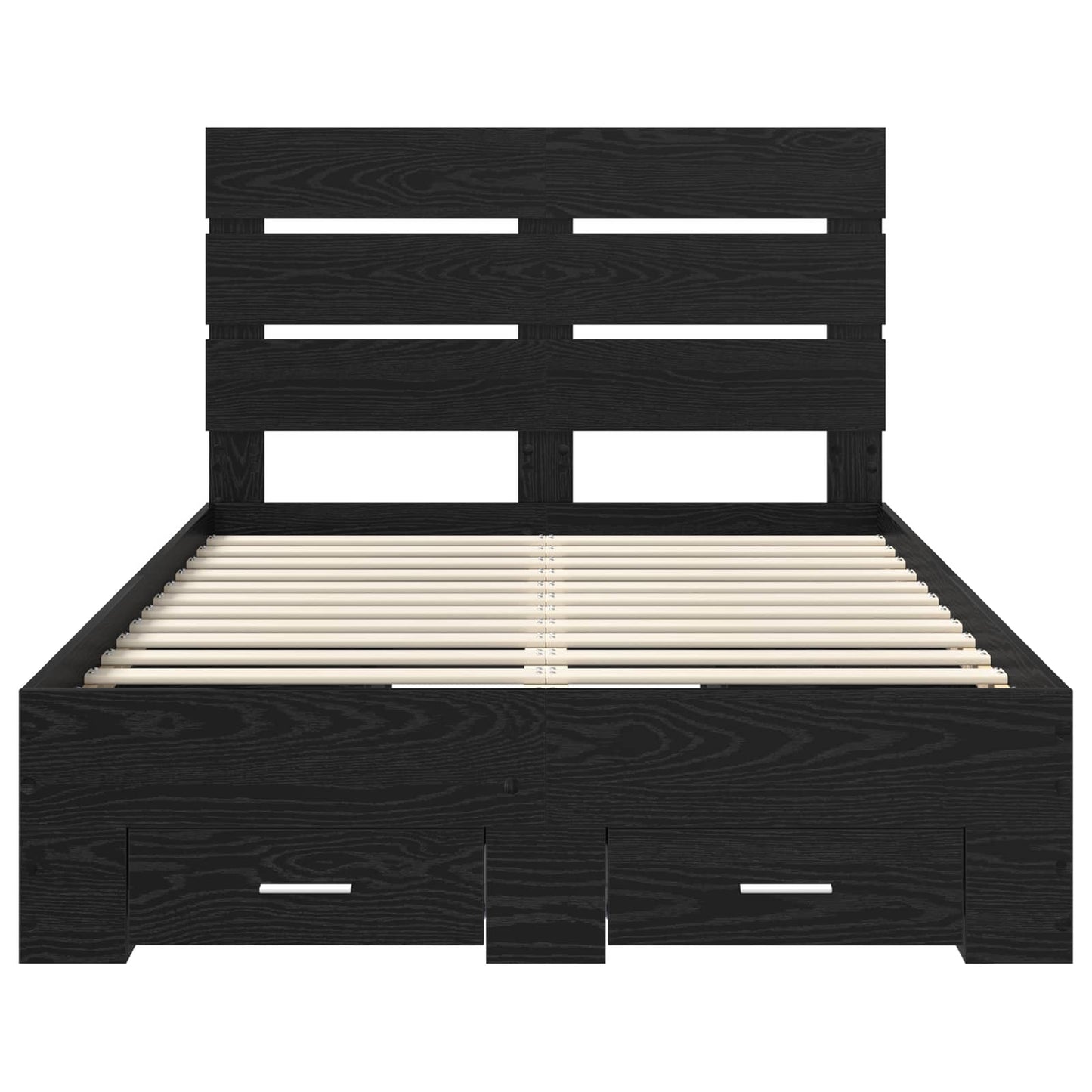 Bed Frame with Drawer Black Oak 120 x 200 cm Engineered Wood