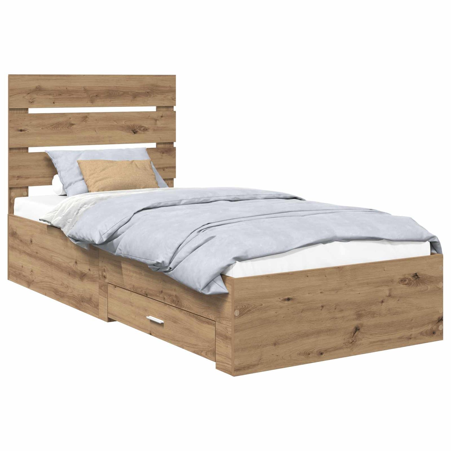 Bed Frame with Drawer Artisan Oak 90 x 200 cm Engineered Wood