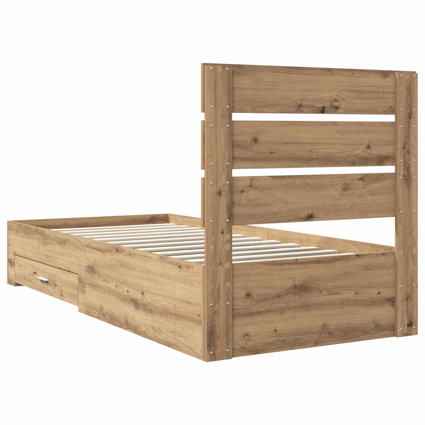 Bed Frame with Drawer Artisan Oak 90 x 200 cm Engineered Wood