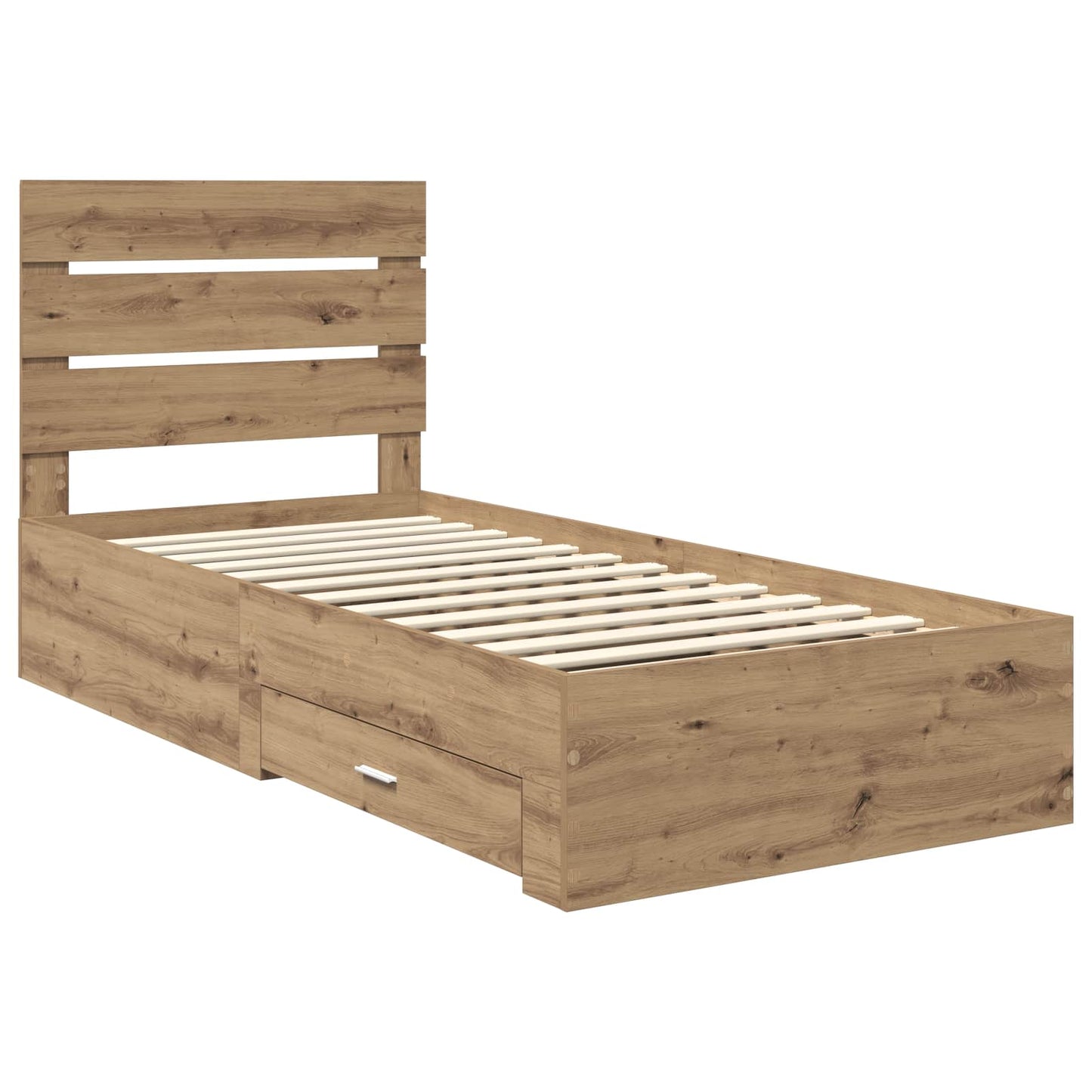 Bed Frame with Drawer Artisan Oak 90 x 190 cm Engineered Wood