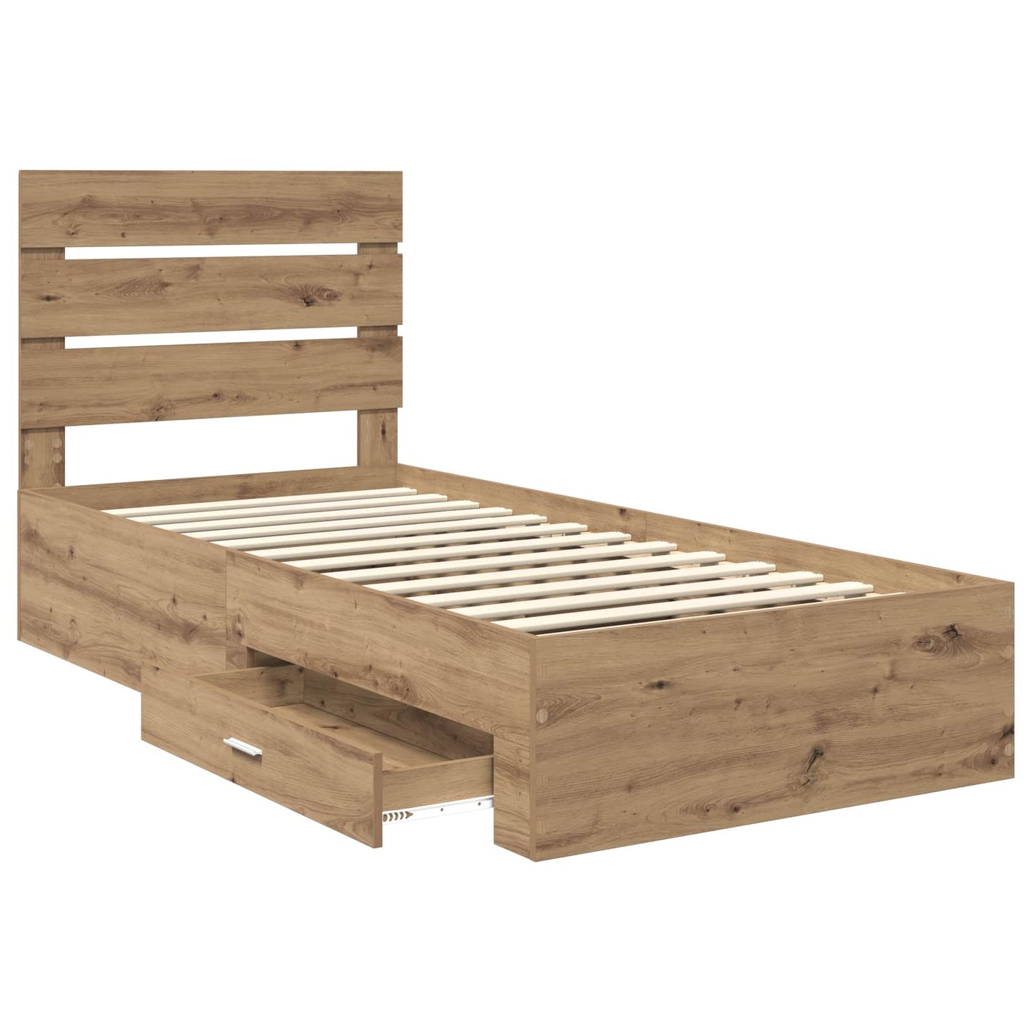 Bed Frame with Drawer Artisan Oak 90 x 190 cm Engineered Wood