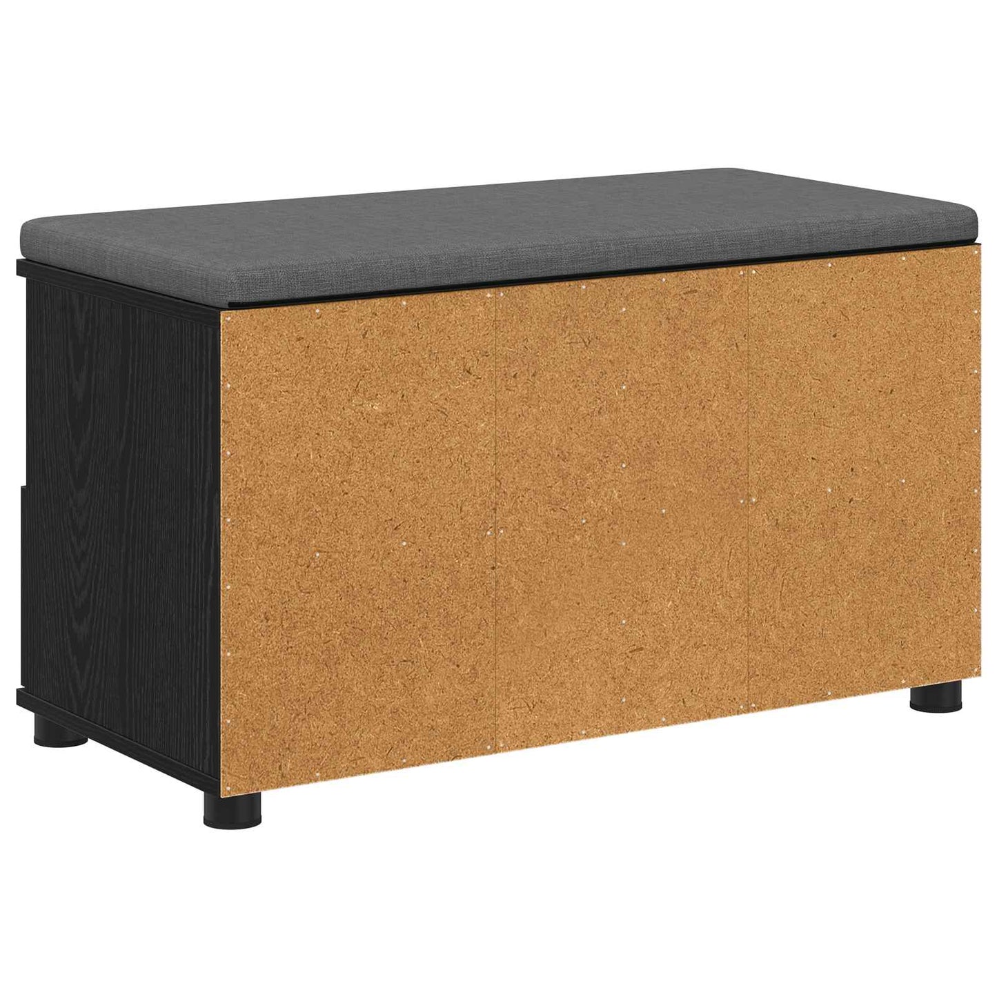 Hall Bench Black Oak 80 x 38 x 46 cm Engineered Wood and Fabric