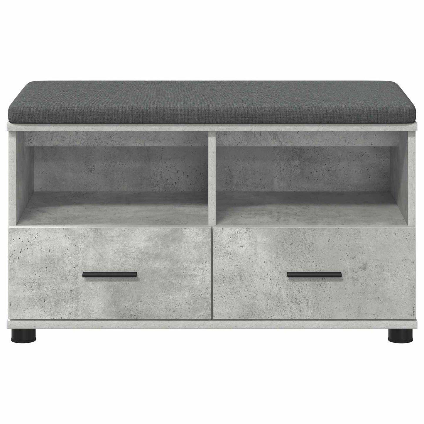 Hall Bench with Cushion Concrete Grey 80 x 38 x 46 cm