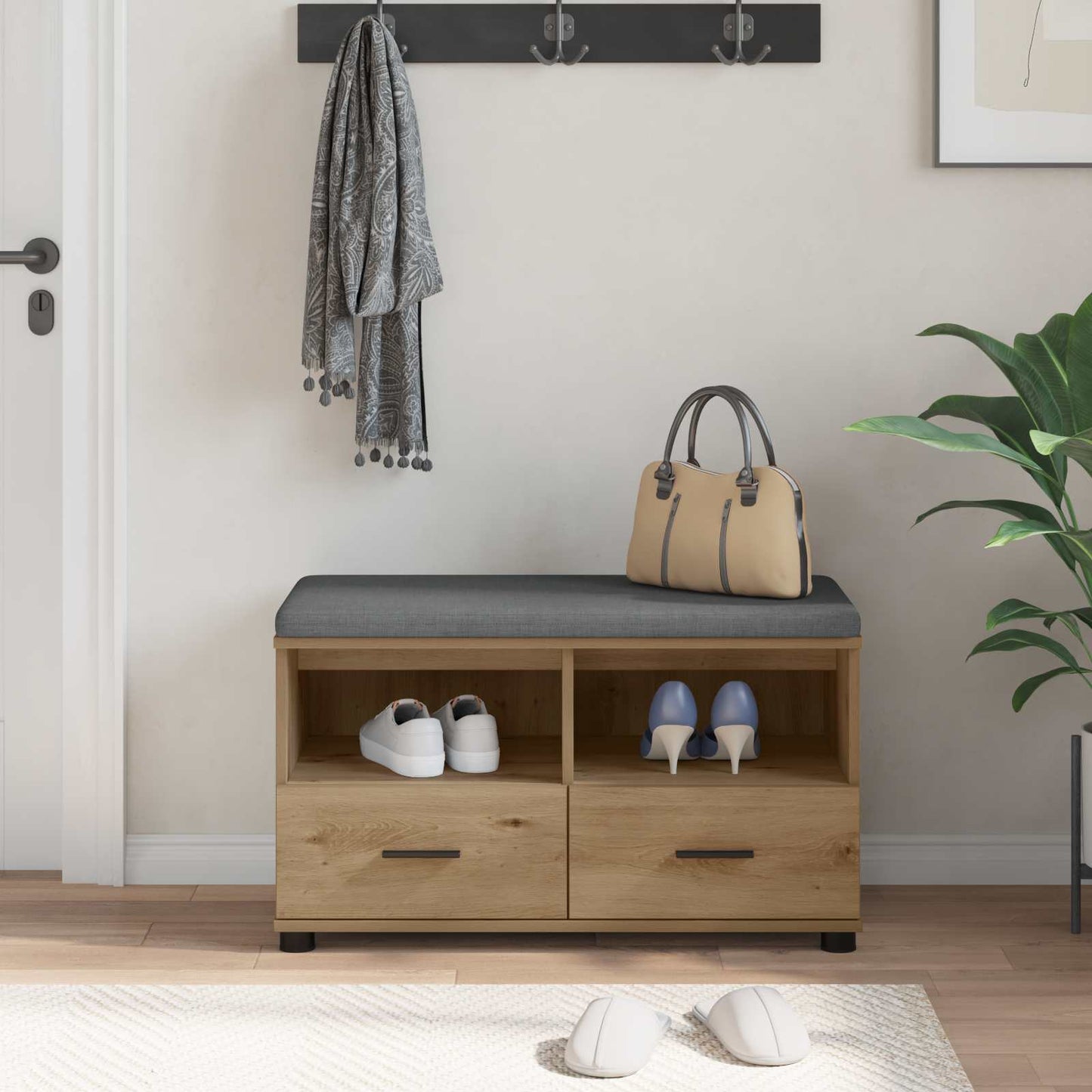 Hall Bench Artisan Oak 80 x 38 x 46 cm