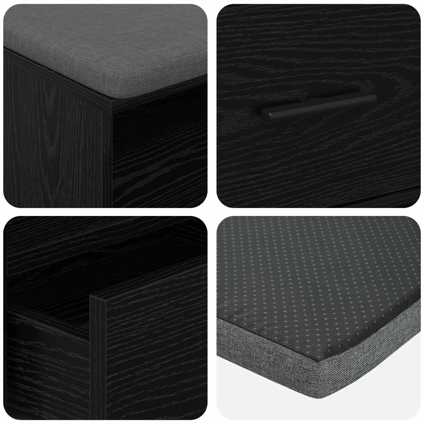 Hall Bench Black Oak 100 x 38 x 46 cm