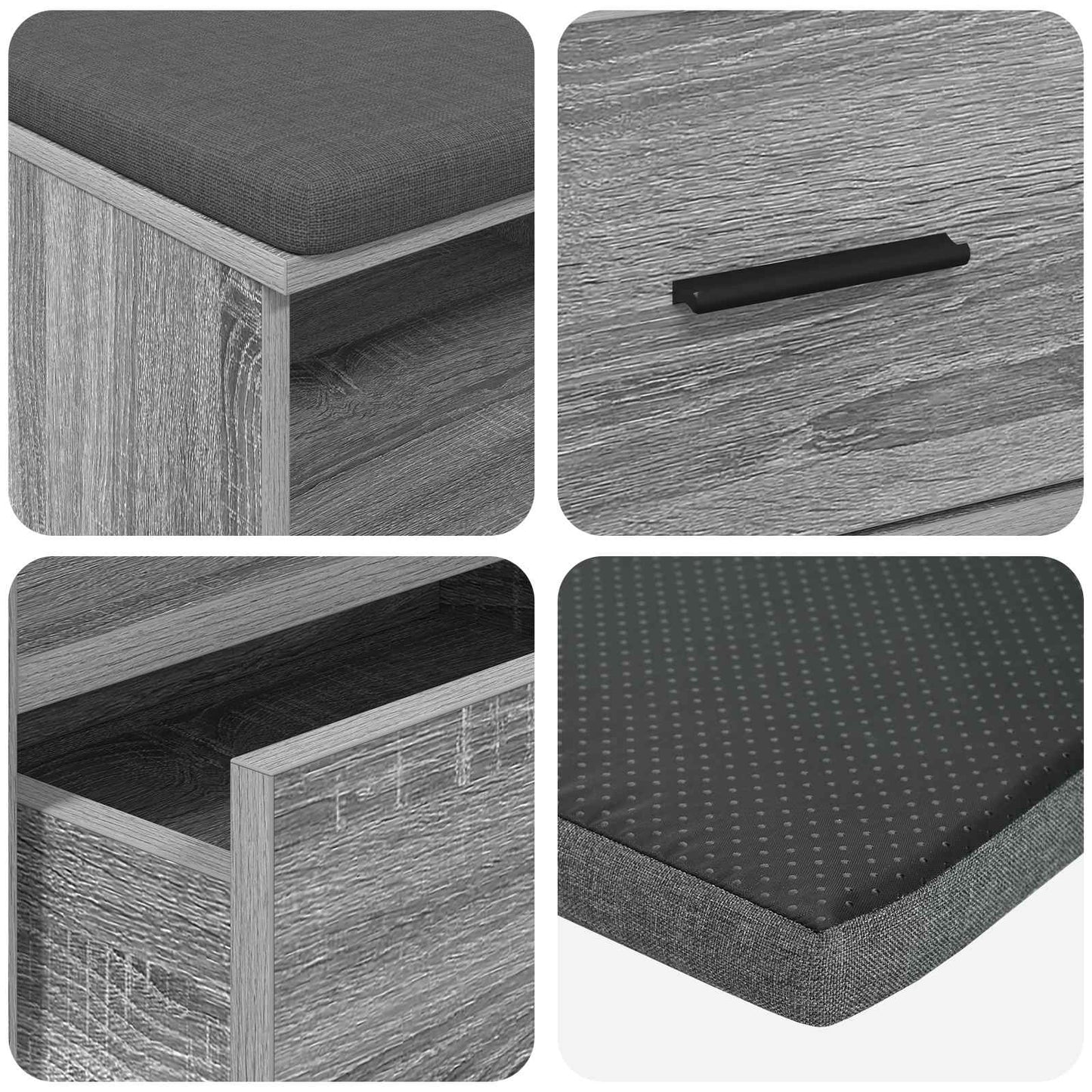 Hall Bench Grey Sonoma 100 x 38 x 46 cm
