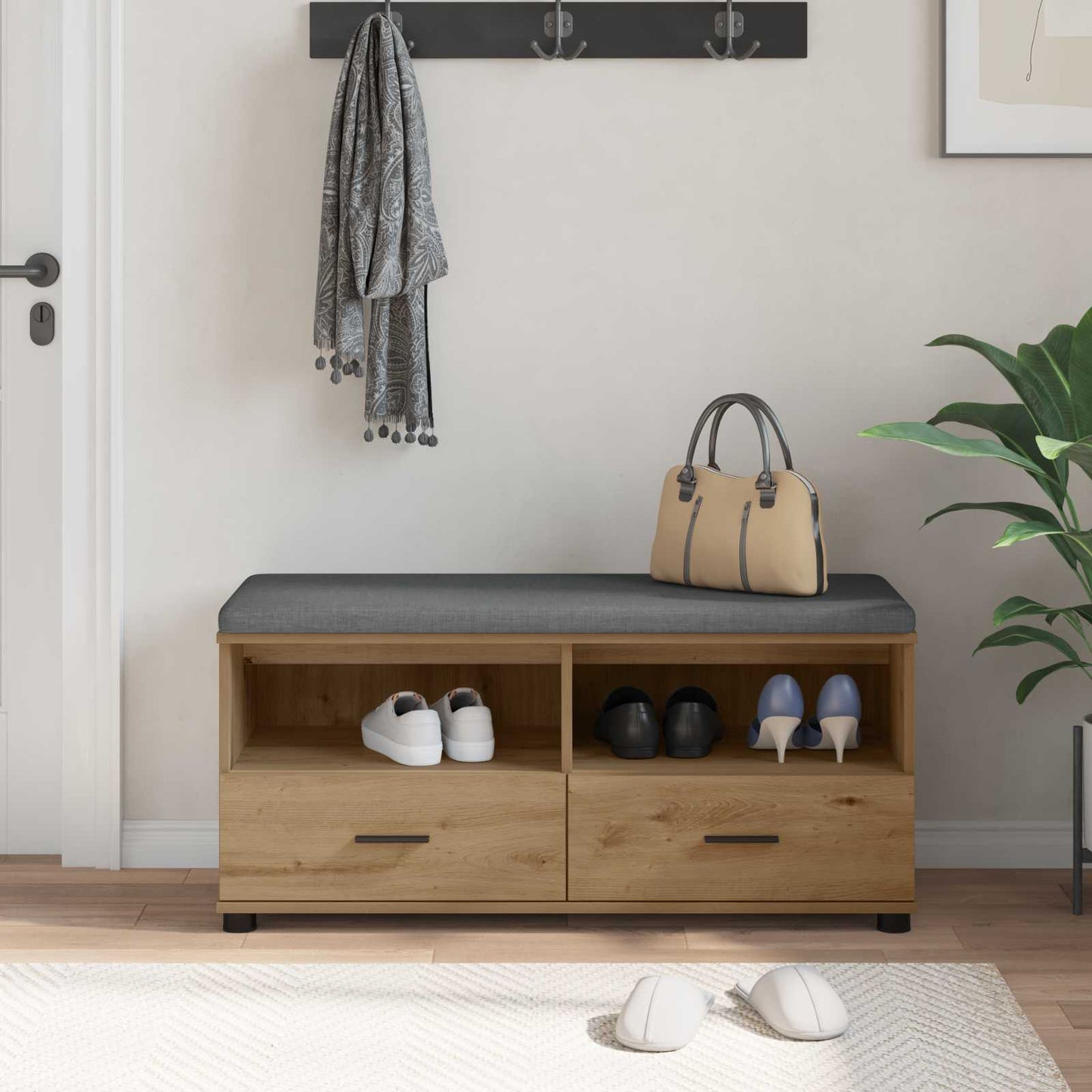 Hall Bench Artisan Oak 100 x 38 x 46 cm