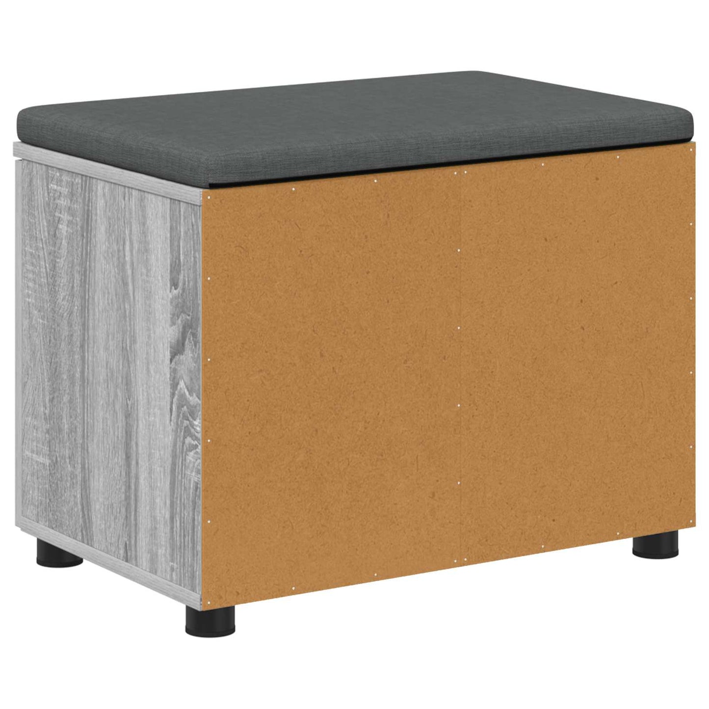 Hall Bench with Cushion with Shelf Grey Sonoma 60 x 38 x 46 cm