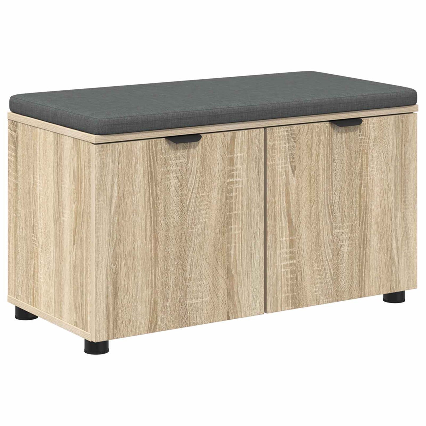 Hall Bench with Cushion with Shelf Sonoma Oak 80 x 38 x 46 cm
