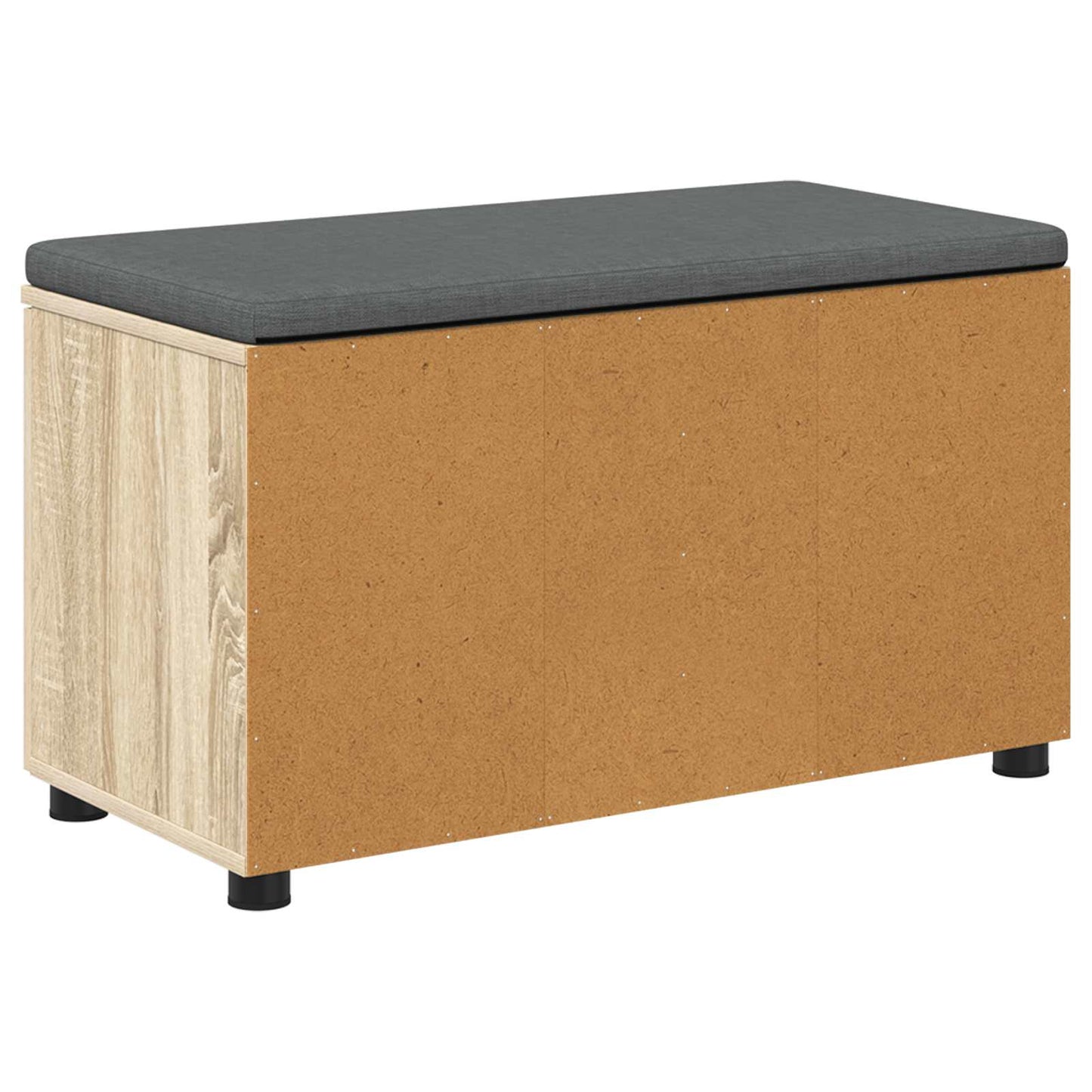Hall Bench with Cushion with Shelf Sonoma Oak 80 x 38 x 46 cm