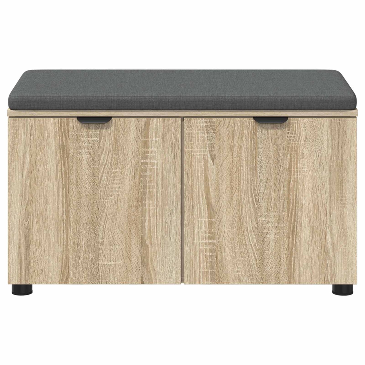 Hall Bench with Cushion with Shelf Sonoma Oak 80 x 38 x 46 cm