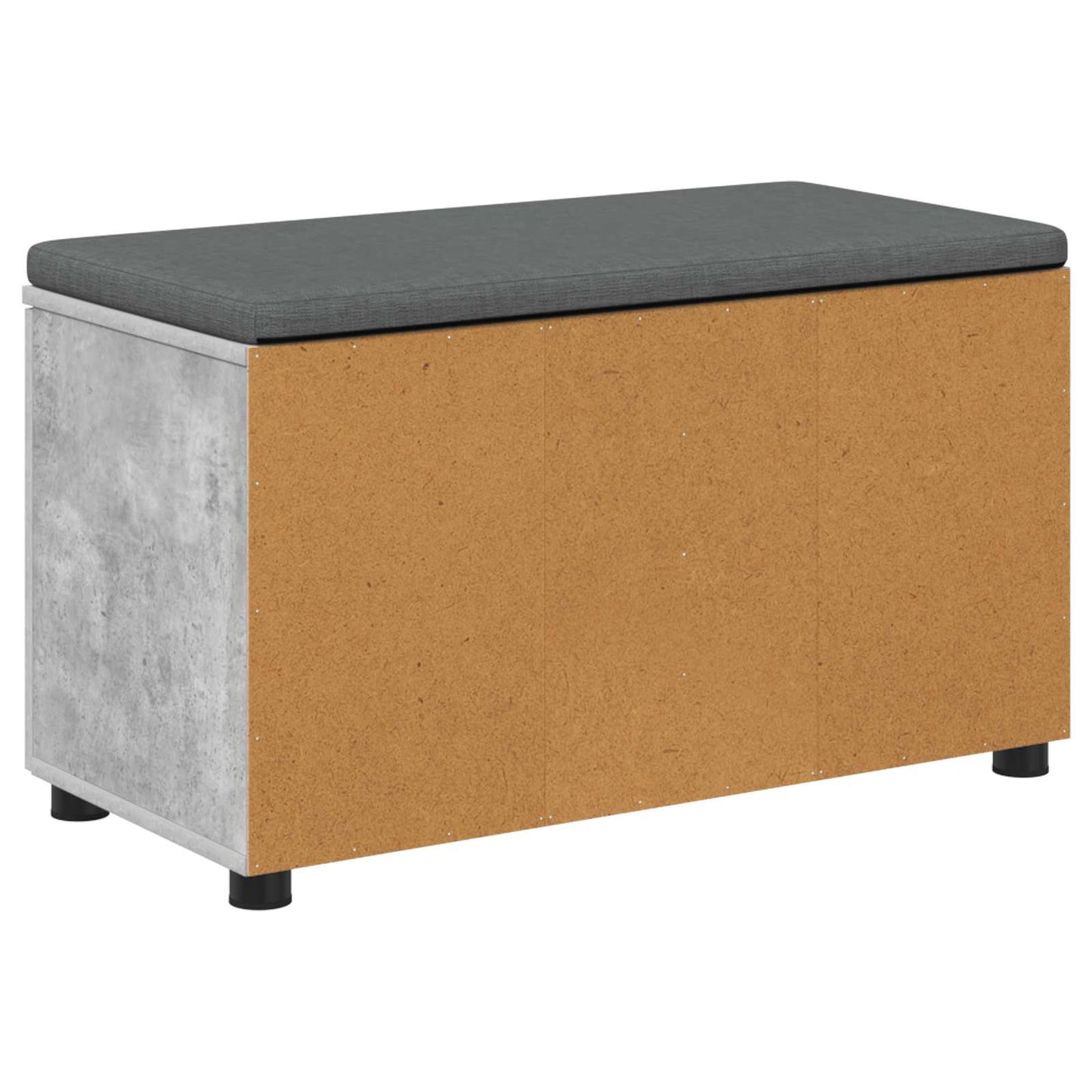 Hall Bench with Cushion with Door Concrete Grey 80 x 38 x 46 cm