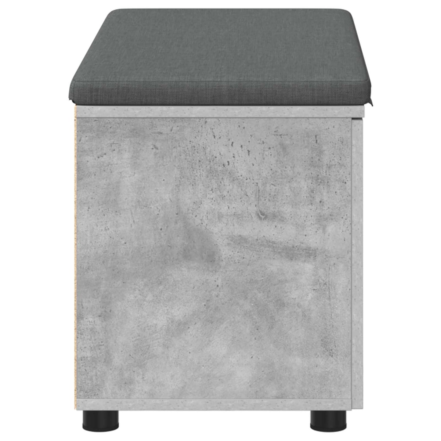 Hall Bench with Cushion with Door Concrete Grey 80 x 38 x 46 cm