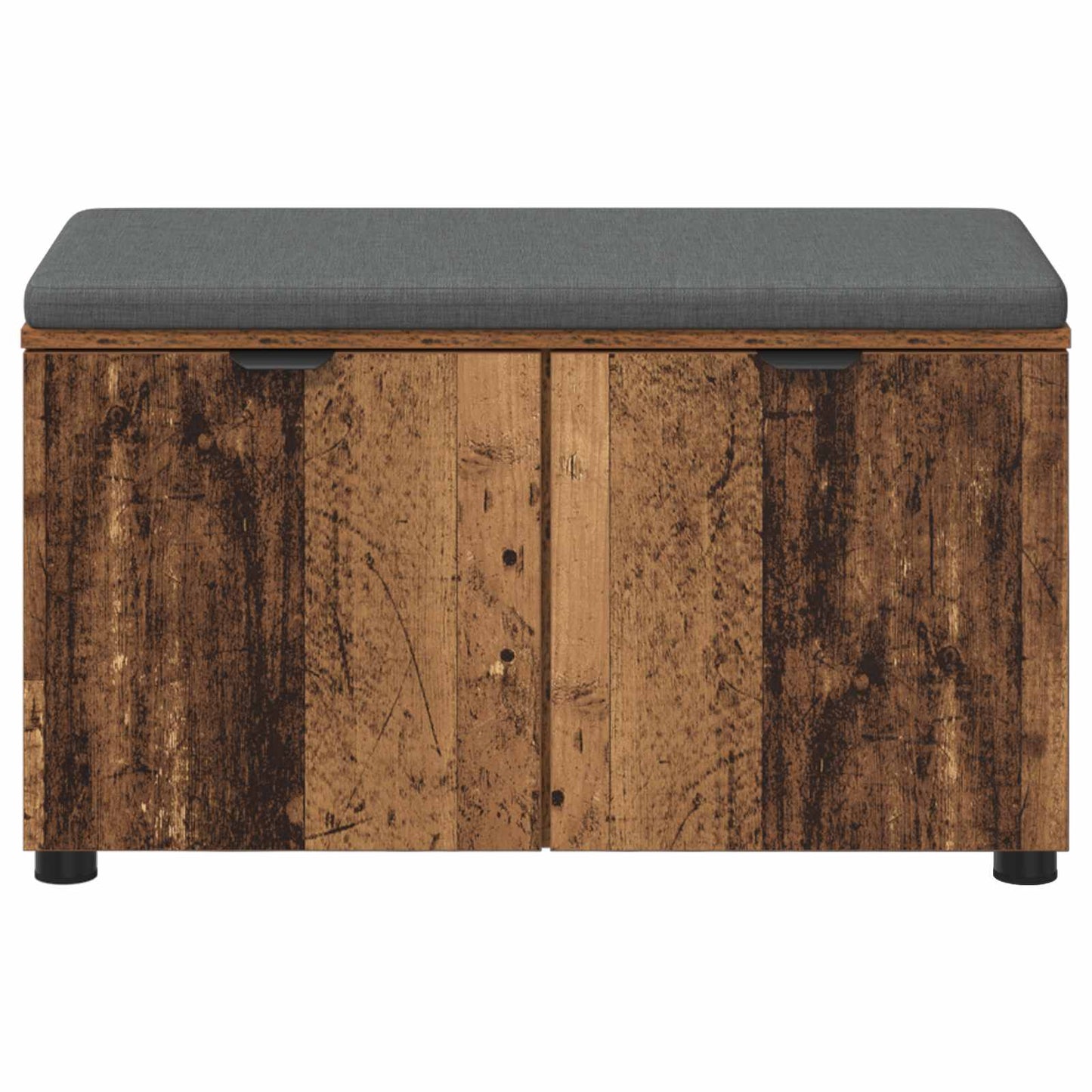 Hall Bench Old Wood 80 x 38 x 46 cm Engineered Wood and Fabric