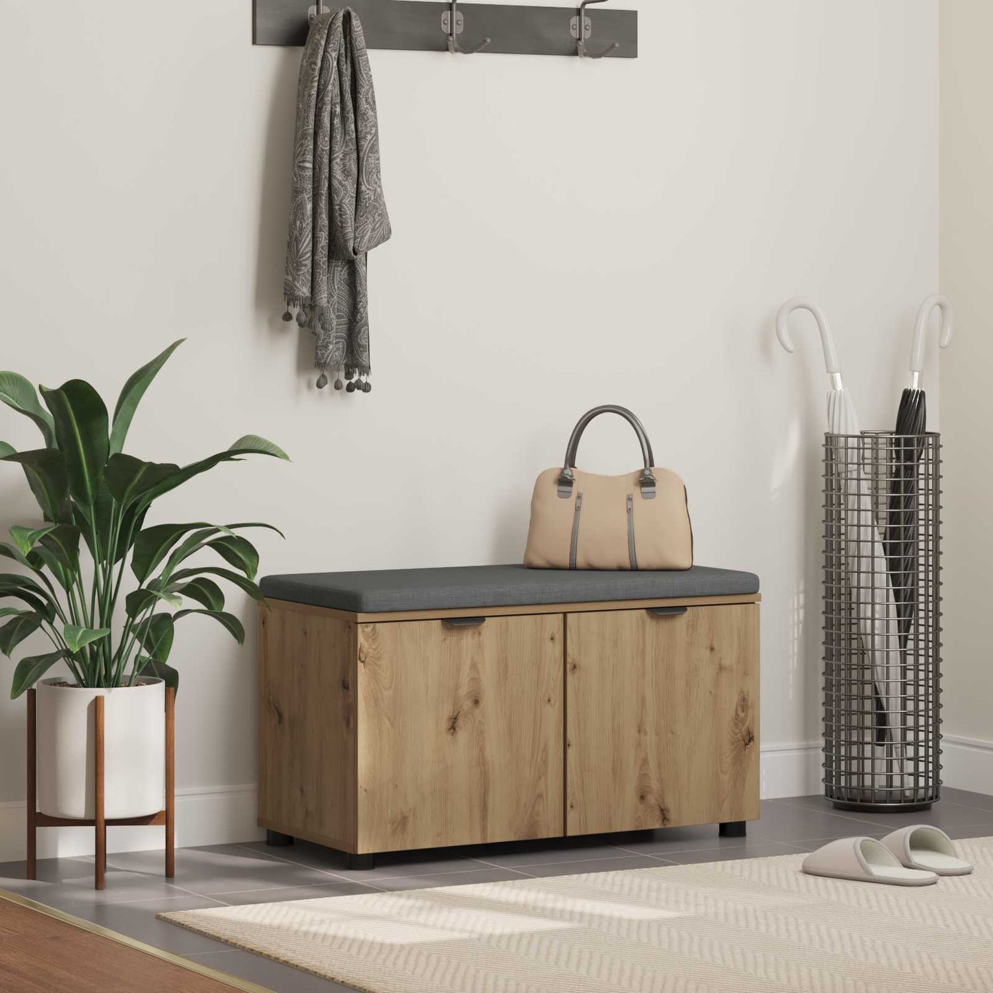 Hall Bench Artisan Oak 80 x 38 x 46 cm