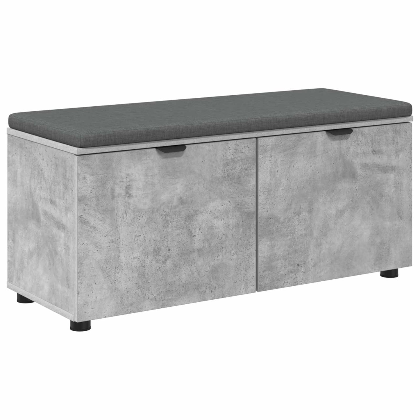Hall Bench with Cushion Concrete Grey 100 x 38 x 46 cm