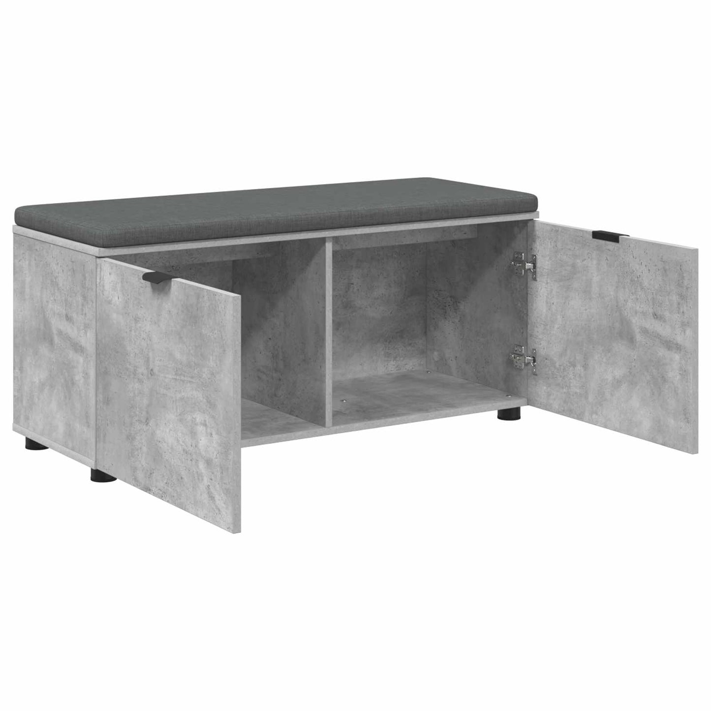 Hall Bench with Cushion Concrete Grey 100 x 38 x 46 cm