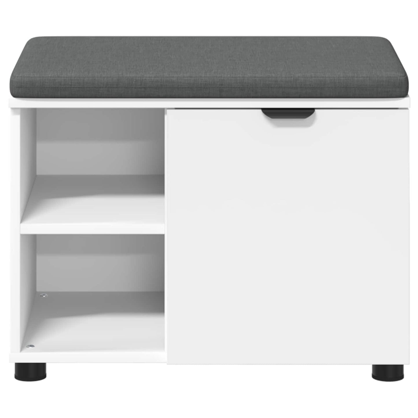 Hall Bench White 60 x 38 x 46 cm Engineered Wood and Fabric