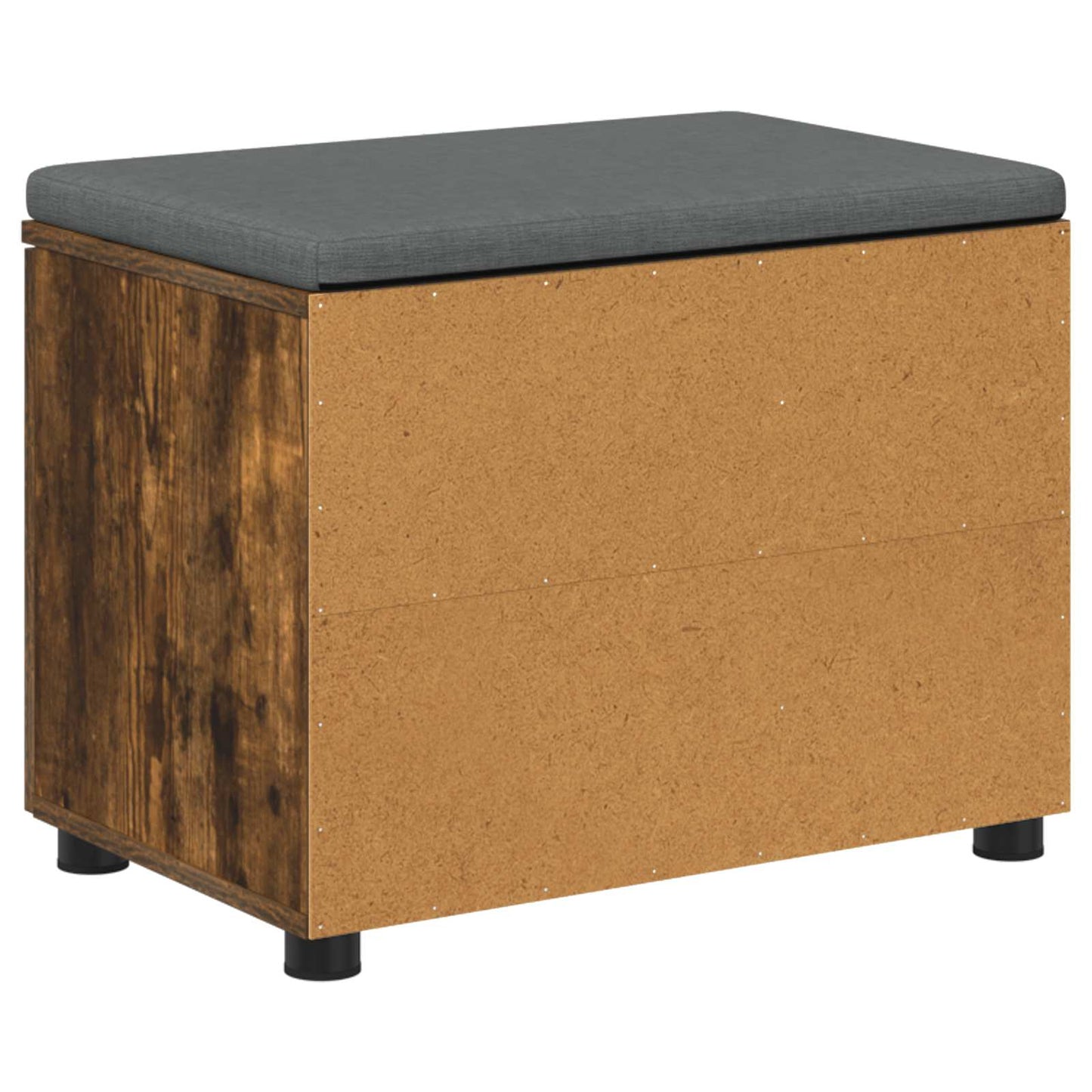 Hall Bench with Cushion with Shelf Smoked Oak 60 x 38 x 46 cm