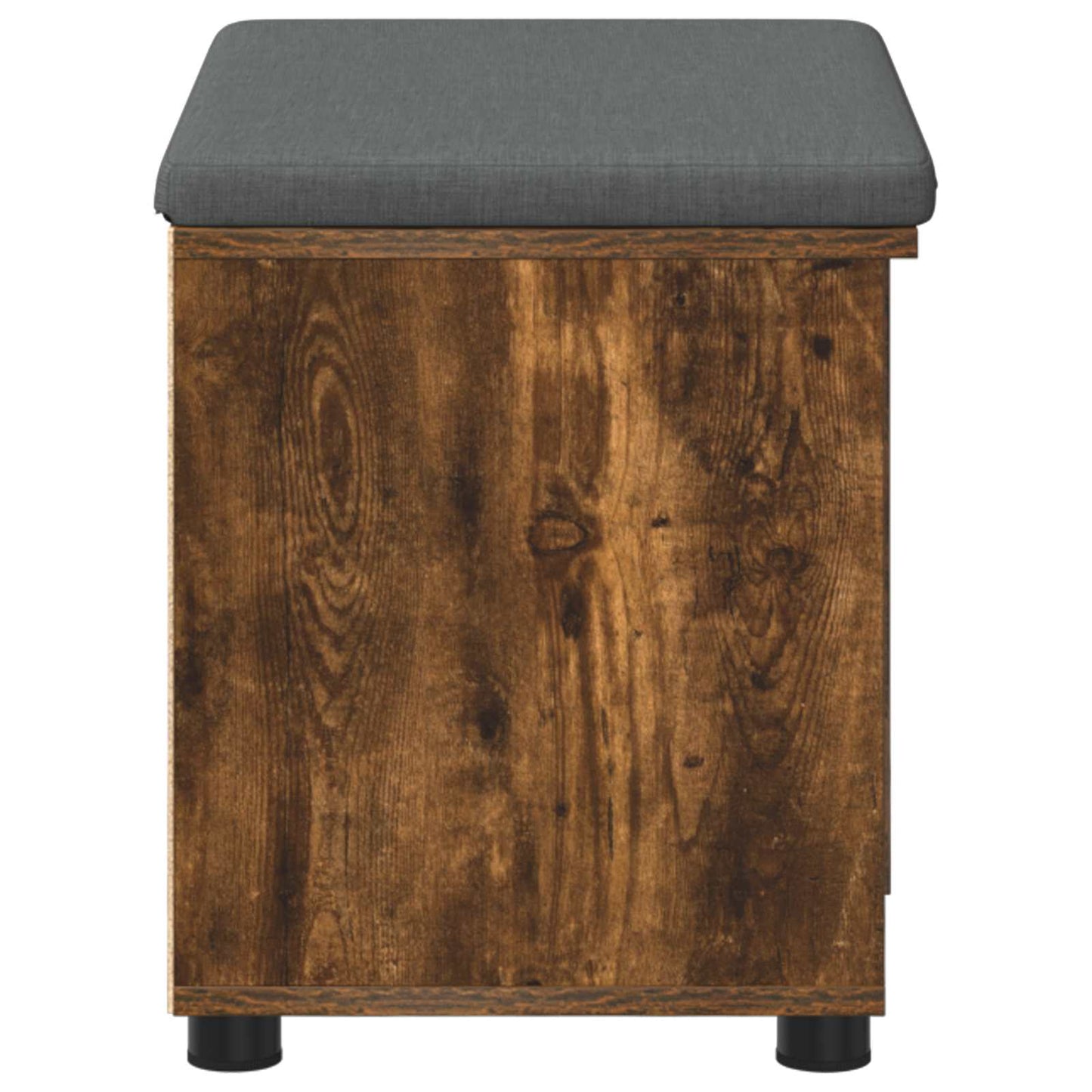 Hall Bench with Cushion with Shelf Smoked Oak 60 x 38 x 46 cm