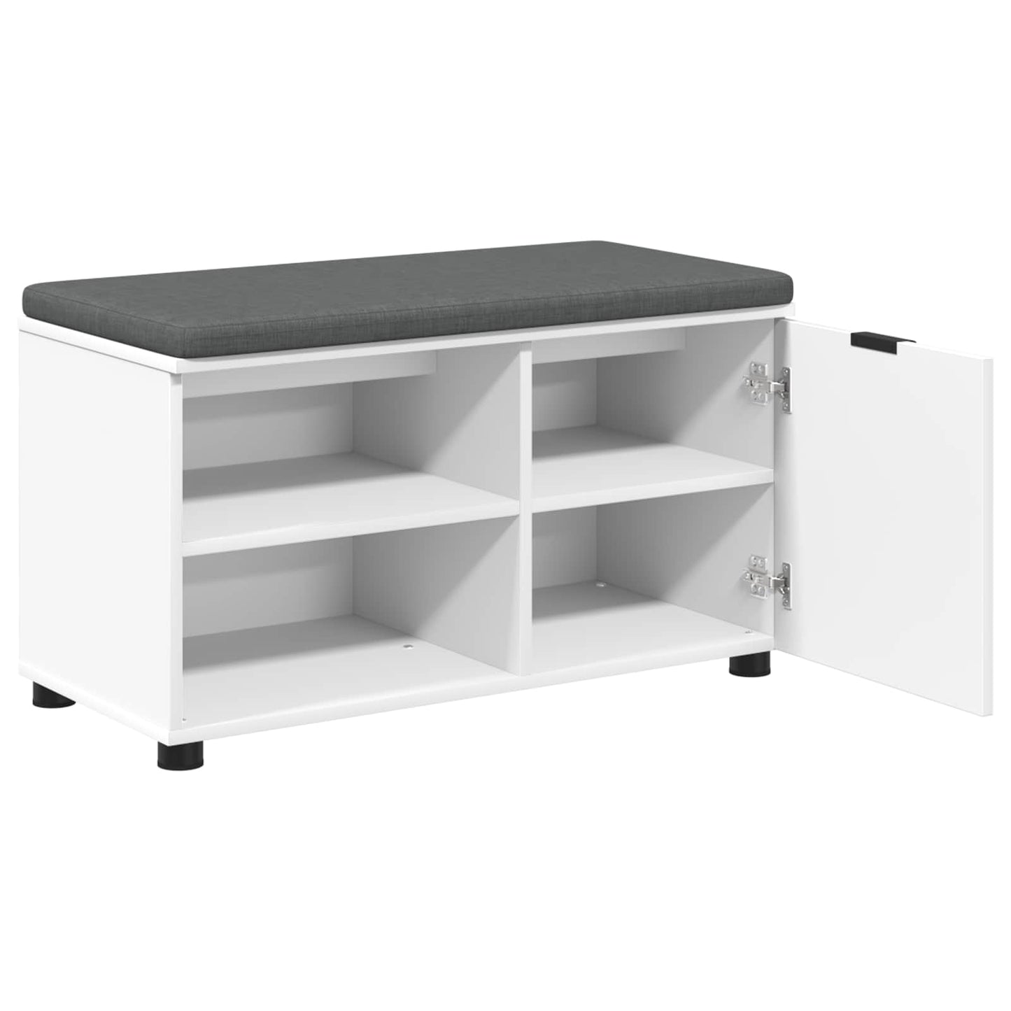 Hall Bench White 80 x 38 x 46 cm Engineered Wood and Fabric