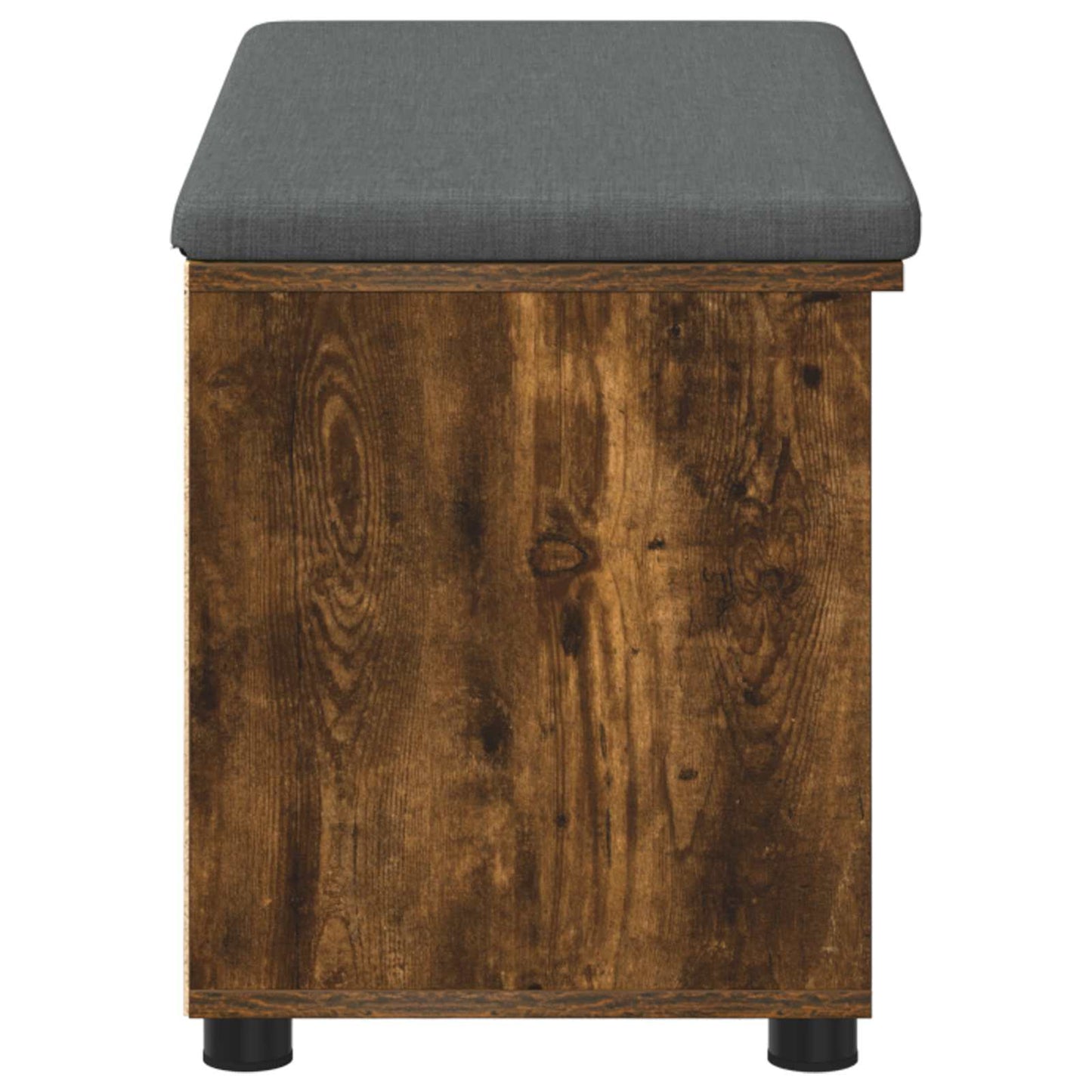 Hall Bench with Cushion with Shelf Smoked Oak 80 x 38 x 46 cm
