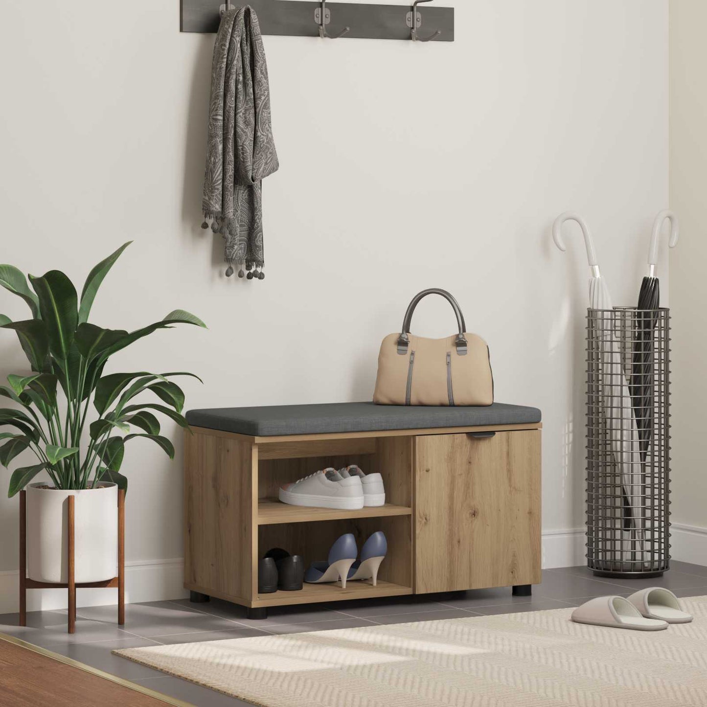 Hall Bench Artisan Oak 80 x 38 x 46 cm