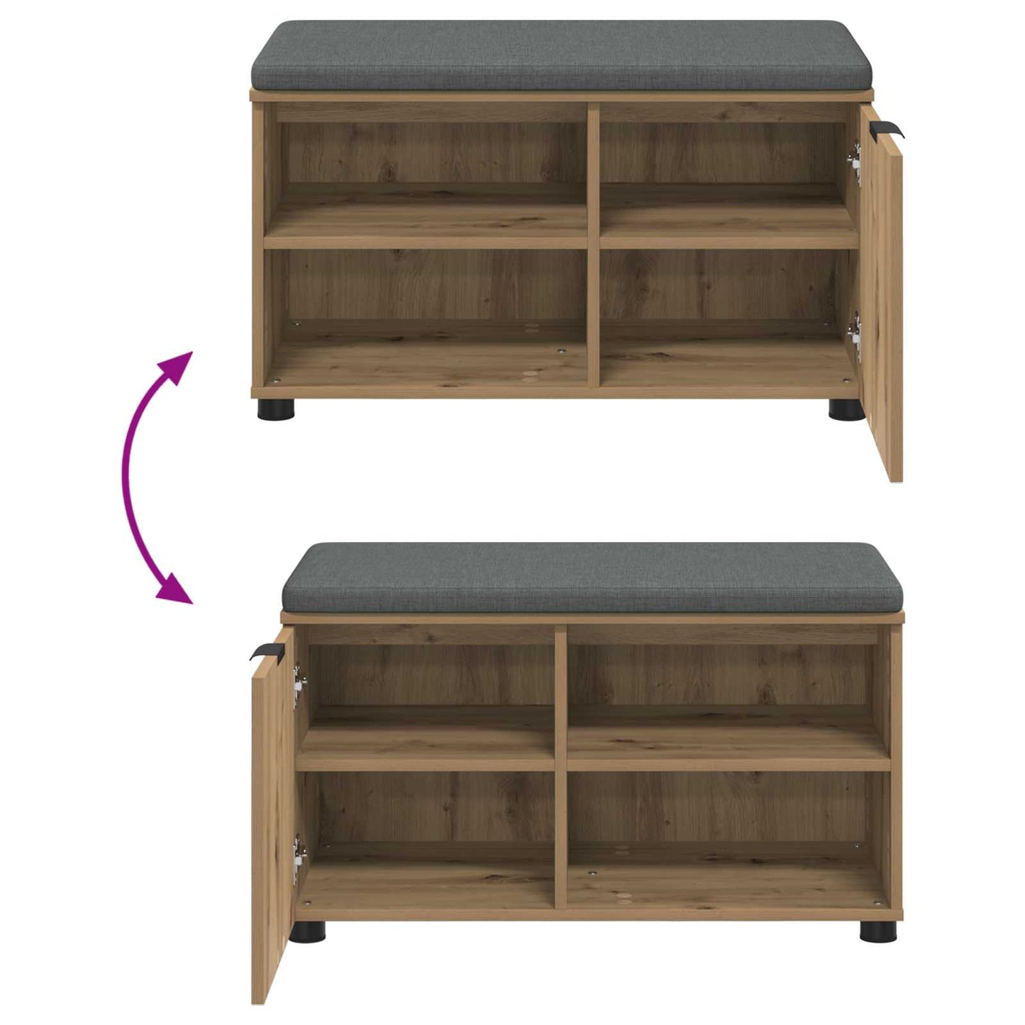 Hall Bench Artisan Oak 80 x 38 x 46 cm