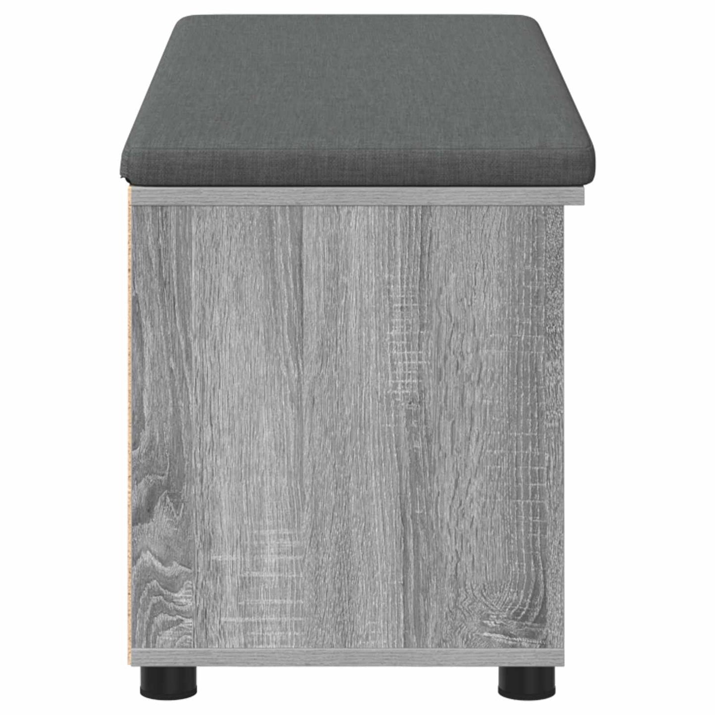 Hall Bench with Cushion with Shelf Grey Sonoma 100 x 38 x 46 cm